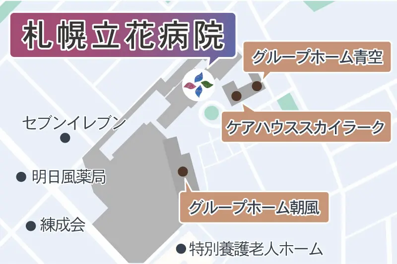 札幌立花病院の周辺地図